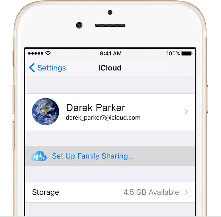 Setup Apple's Family Sharing on a iOS Device