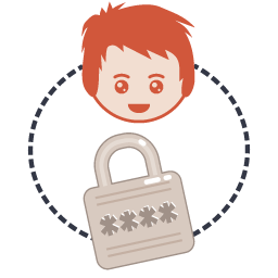 Kid Messaging Padlock / Security Icon